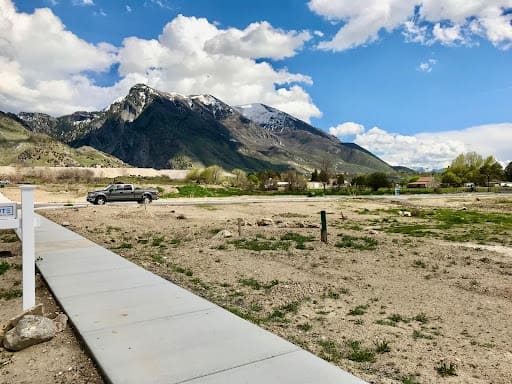 A scenic corner lot at the base of a canyon
