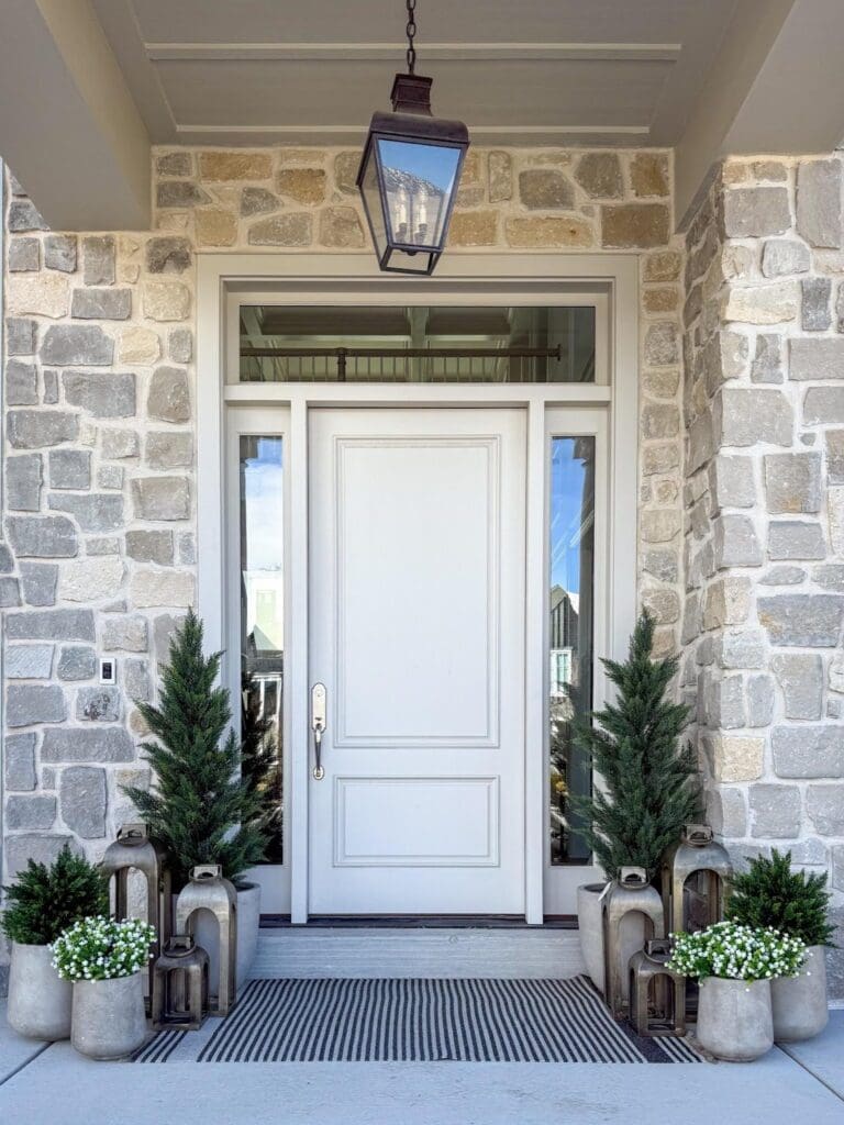 The front porch of my stone home exterior