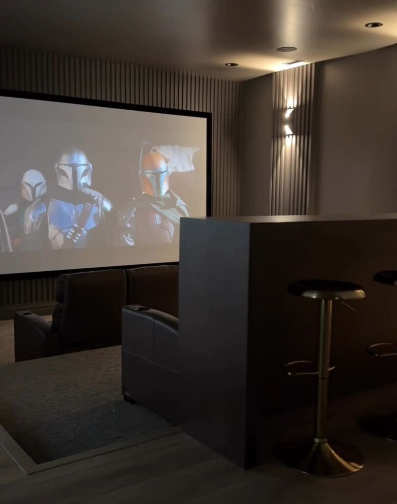 My swivel bar stool in our movies theatre