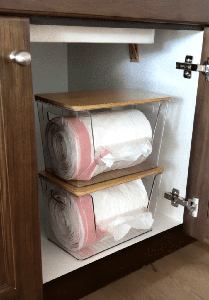 Durable clear pantry organizer solution under my kitchen sink