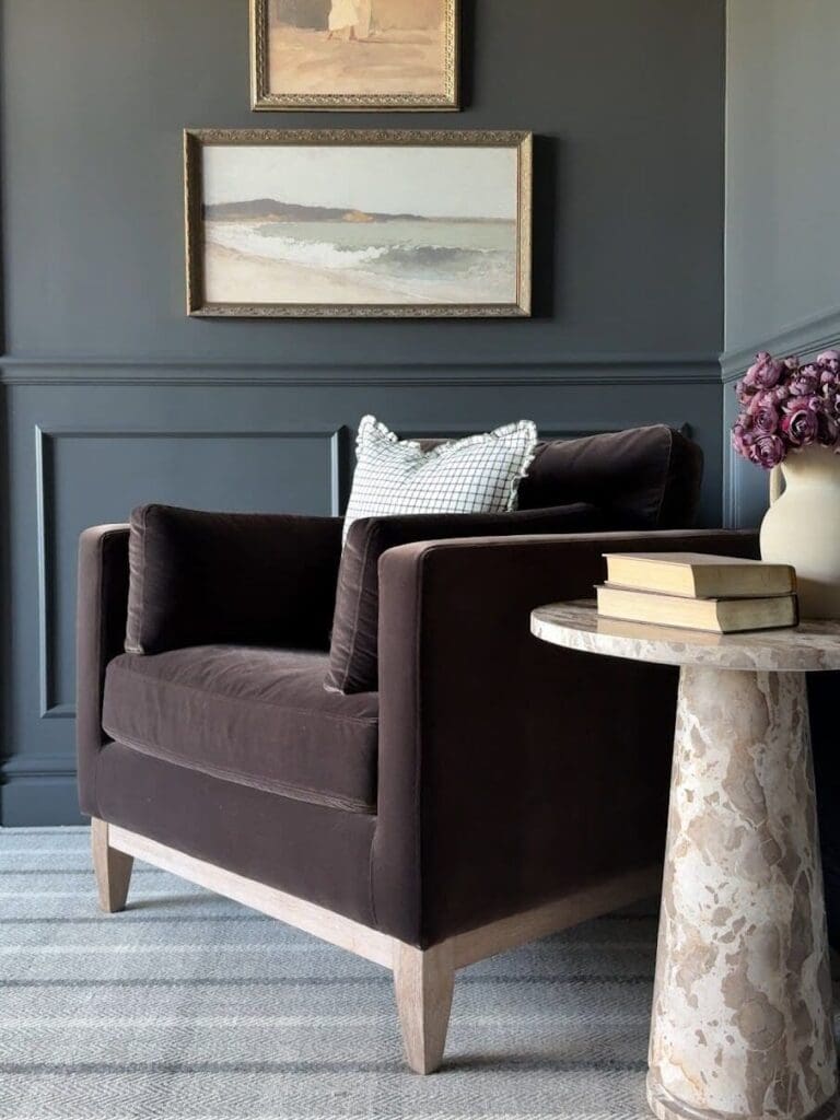 My brown velvet chair