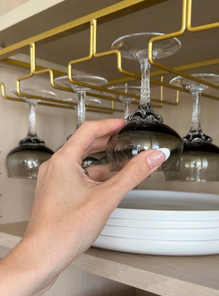 Hanging glasses on my Amazon stemware rack