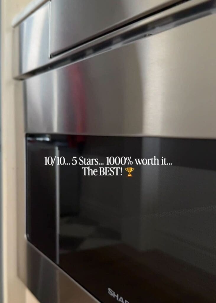 Clean stainless steel microwave with no fingerprints after using spray.